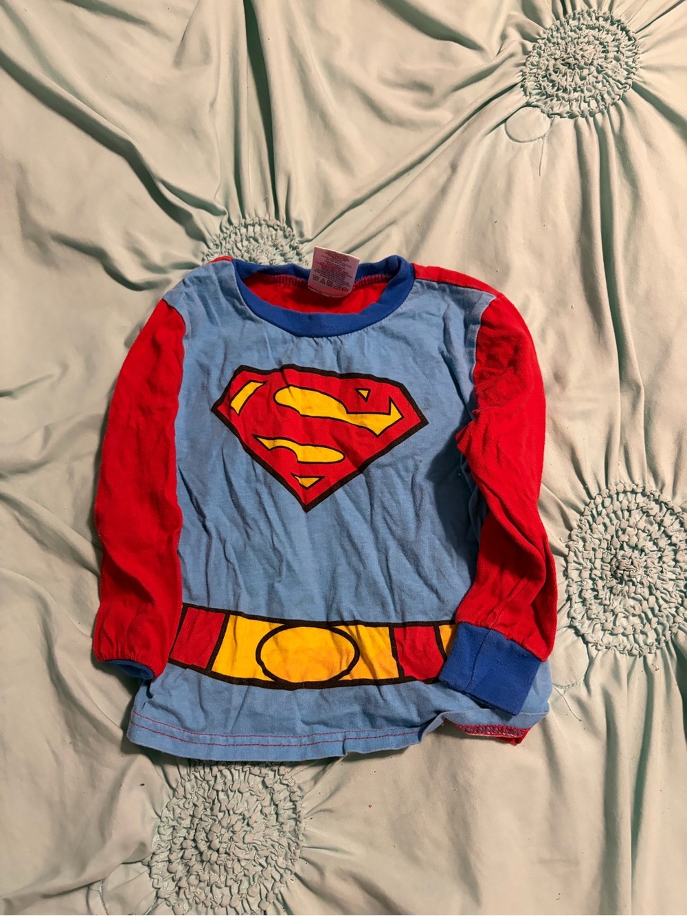 DC Comics Superman Long Sleeve Pajama Top - Blue, Red, Yellow